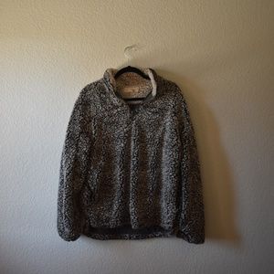 Sherpa Quarter Zip Grey Pullover